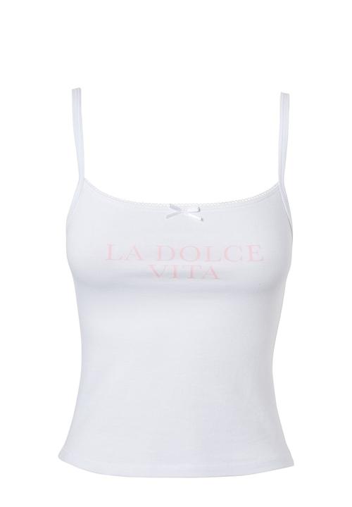 Supré  - Posey graphic tank -  white / la dolce vita