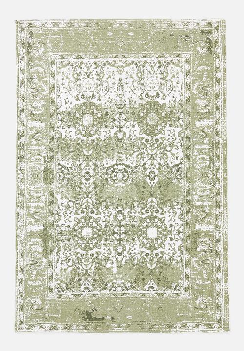 Sixth Floor - Antique printed rug - green