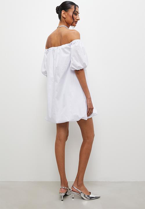 Superbalist - Puff sleeve mini dress - white