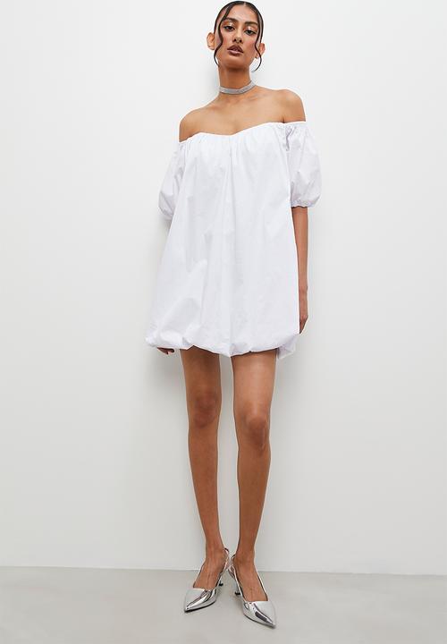 Superbalist - Puff sleeve mini dress - white