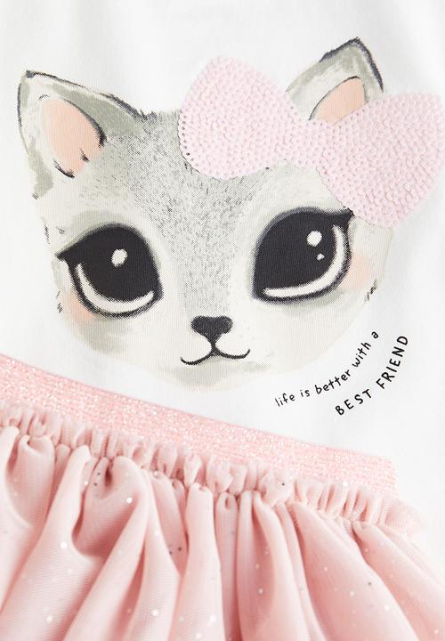 H&M - 2-Piece tulle set - light pink cat