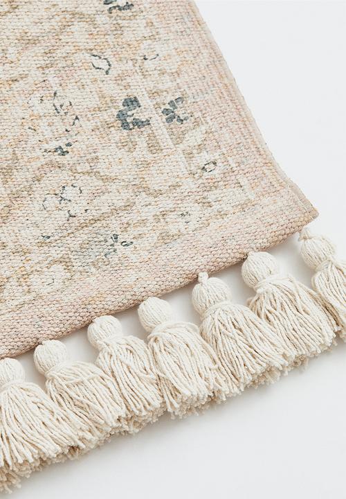 H&M - Fringed patterned rug - multi,pink
