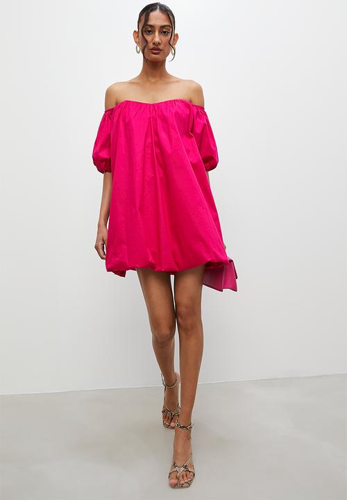 Superbalist - Puff sleeve mini dress - cerise