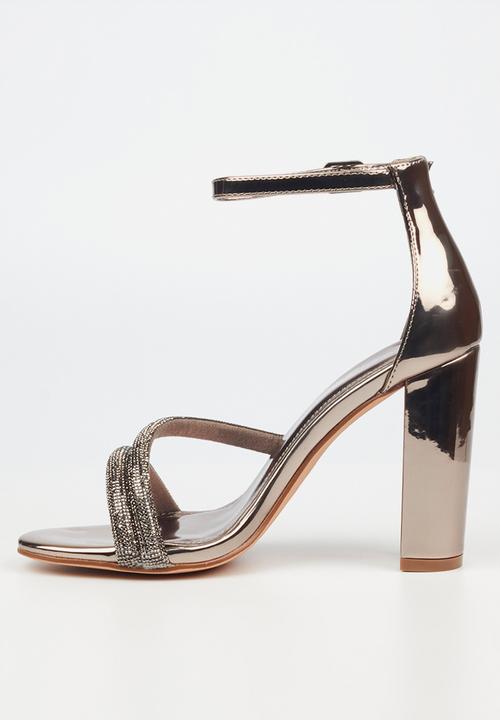 Miss Black - Border 3 block heel - pewter