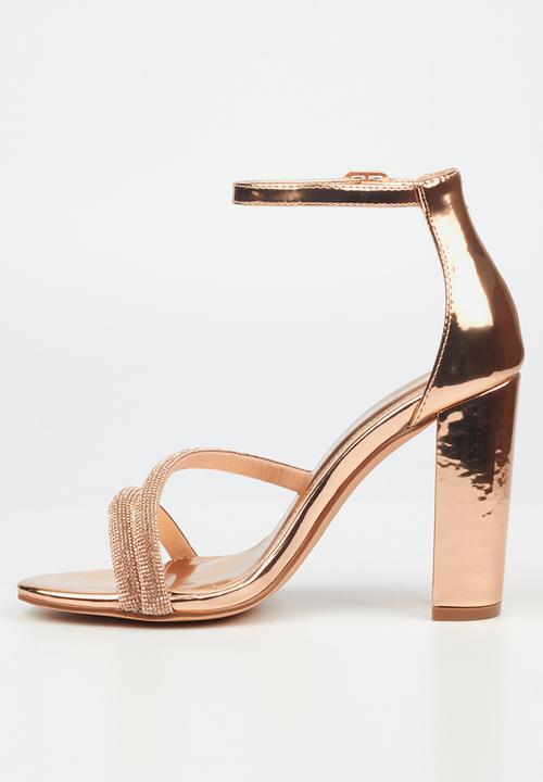 Miss Black - Border 3 block heel - rose gold