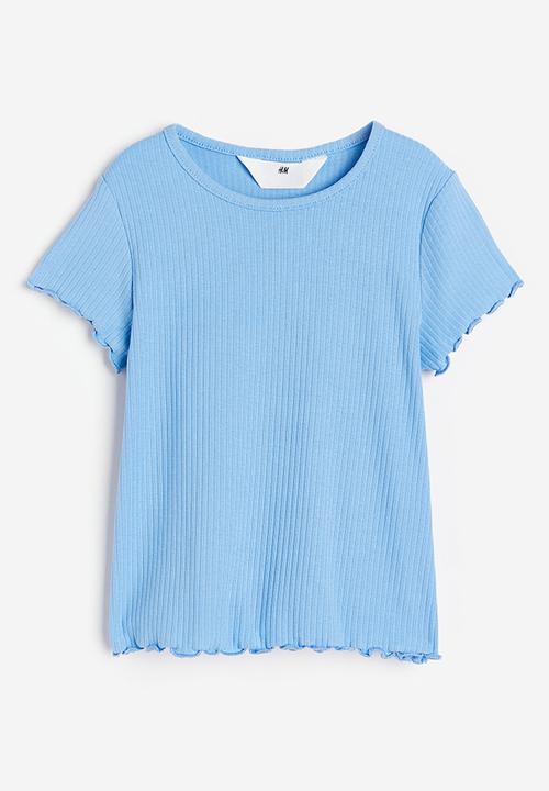 H&M - Ribbed top - light blue 