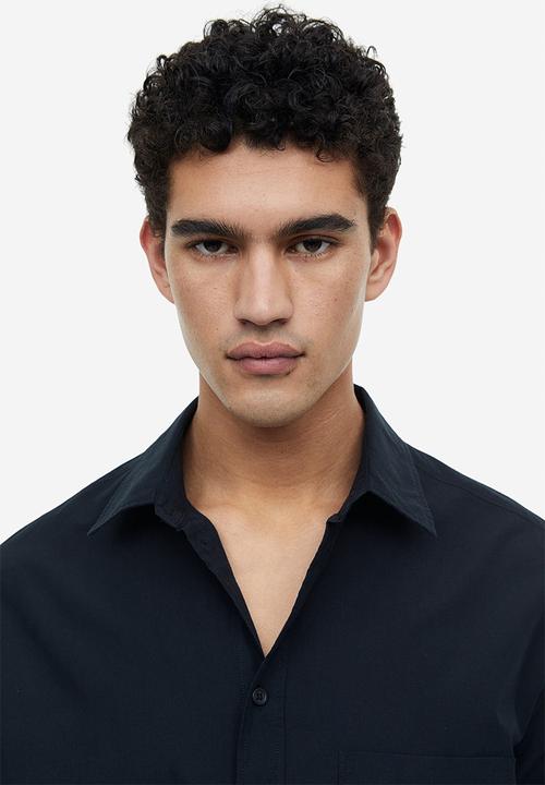 H&M - Regular fit short sleeved shirt - black