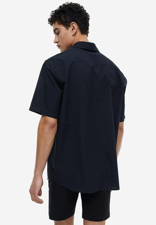 H&M - Regular fit short sleeved shirt - black