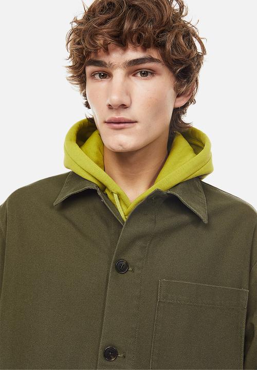 H&M - Regular fit twill shacket - dark khaki green
