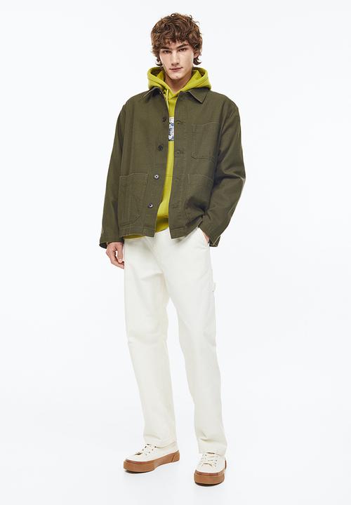 H&M - Regular fit twill shacket - dark khaki green