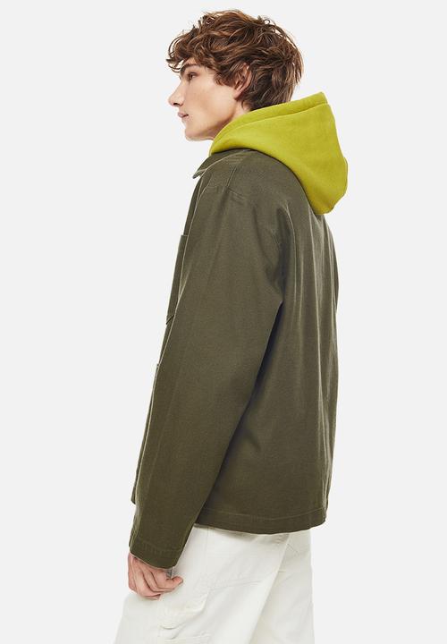 H&M - Regular fit twill shacket - dark khaki green
