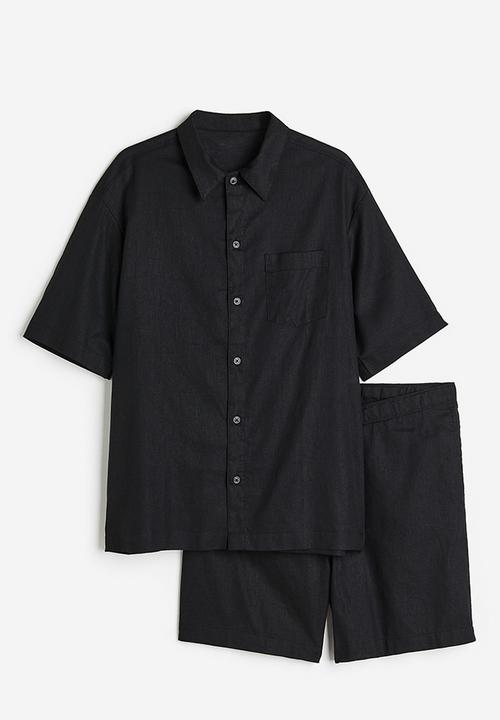 H&M - Relaxed fit linen blend pyjamas - black