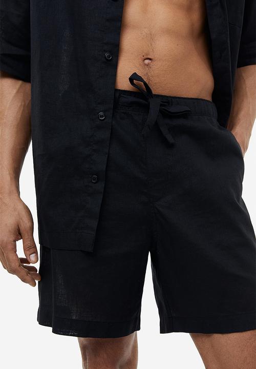 H&M - Relaxed fit linen blend pyjamas - black