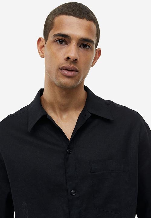 H&M - Relaxed fit linen blend pyjamas - black