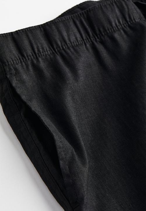 H&M - Relaxed fit linen blend pyjamas - black