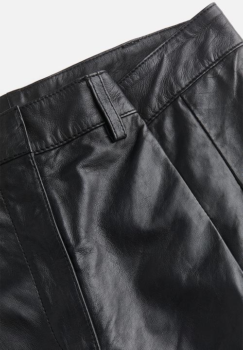 H&M - H&M Studio: Fog leather trouser - black dark