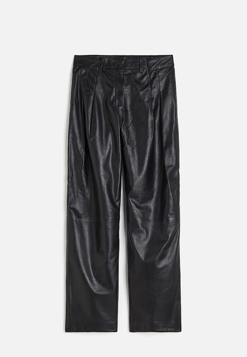 H&M - H&M Studio: Fog leather trouser - black dark