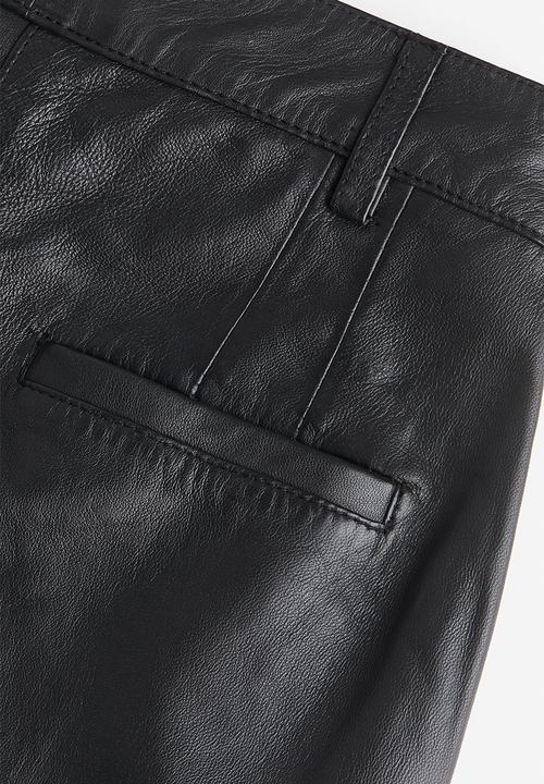 H&M - H&M Studio: Fog leather trouser - black dark