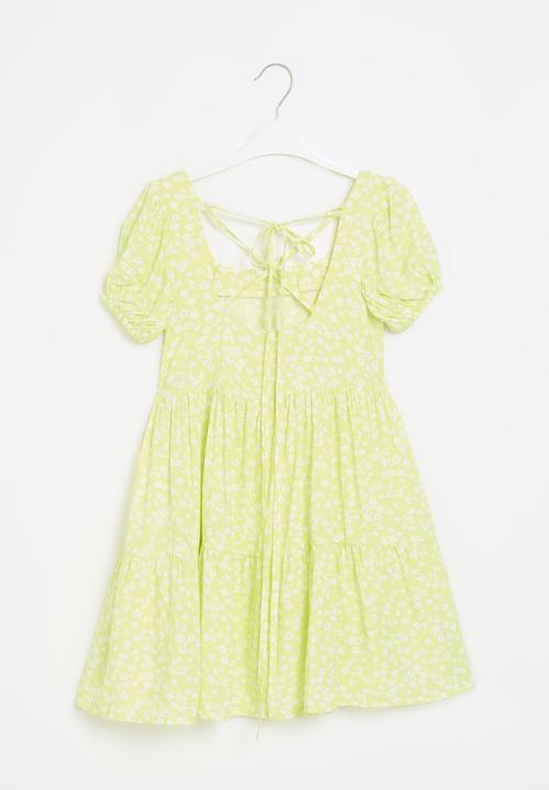 Superbalist - Poplin dress - lime floral