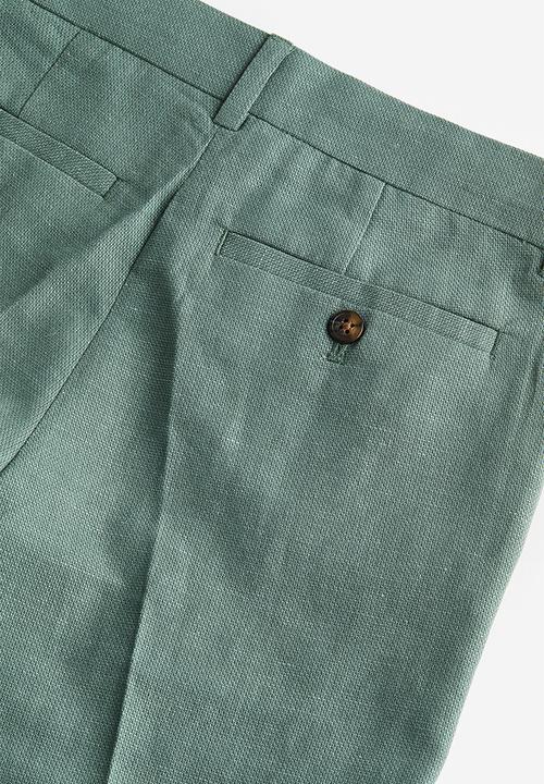 H&M - Textured suit trousers - sage green