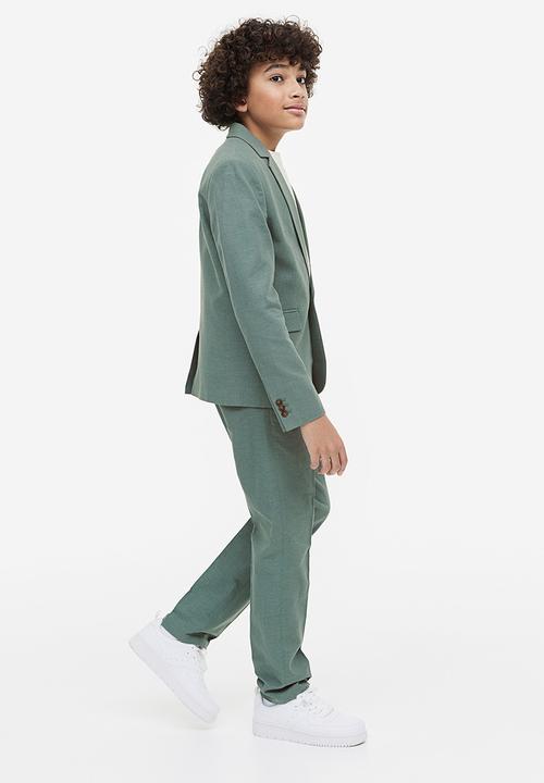 H&M - Textured suit trousers - sage green