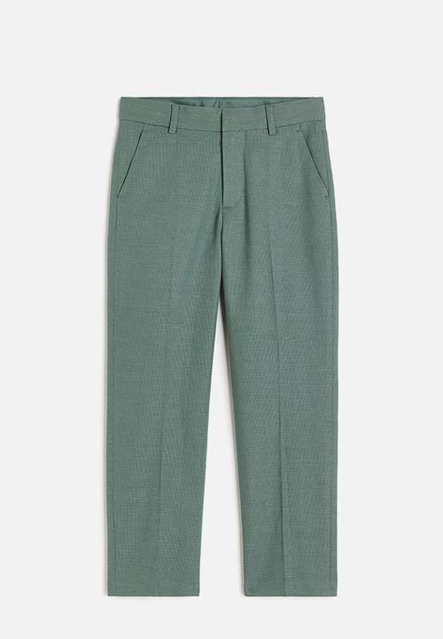 H&M - Textured suit trousers - sage green