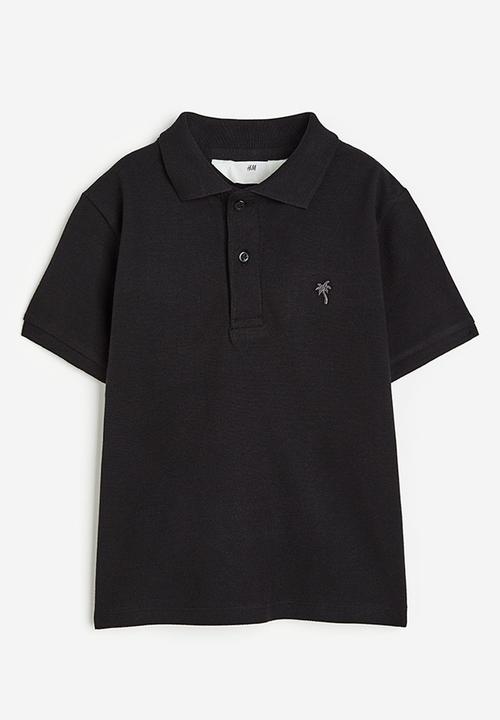 H&M - Cotton piqué polo shirt - black