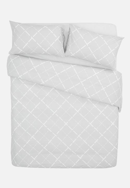 Sixth Floor - Fenn printed poly cotton duvet cover set - grey