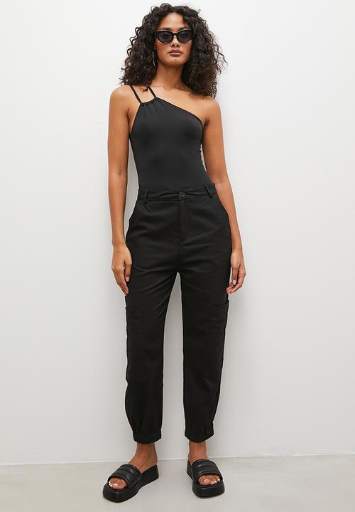 Superbalist - Asymmetrical tie bodysuit - black