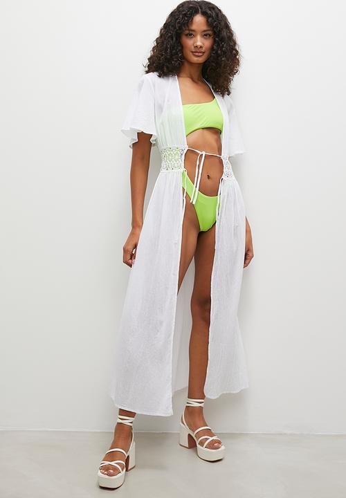 Superbalist - Crochet inset maxi kaftan - white