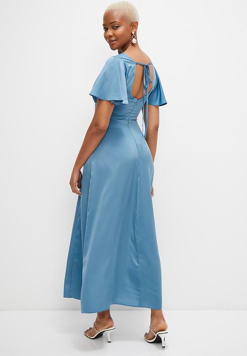 MILLA - Flutter sleeve empire dress - coronet blue