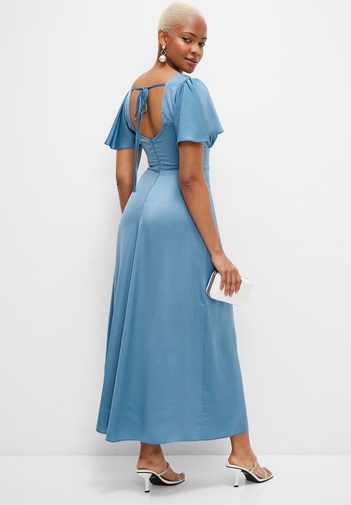 MILLA - Flutter sleeve empire dress - coronet blue