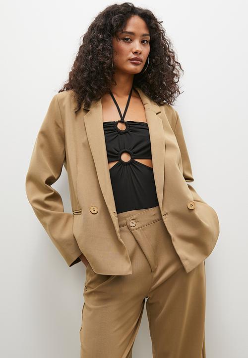 Superbalist - Co-ord double breasted blazer - tan