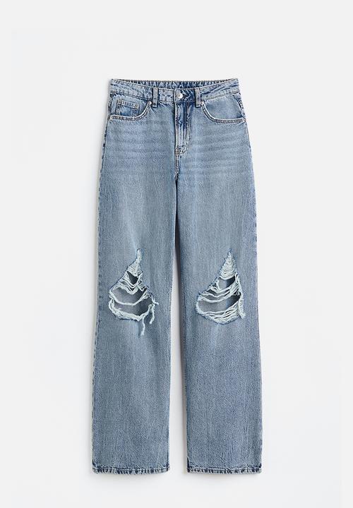 H&M - 90s baggy high jeans - light denim blue