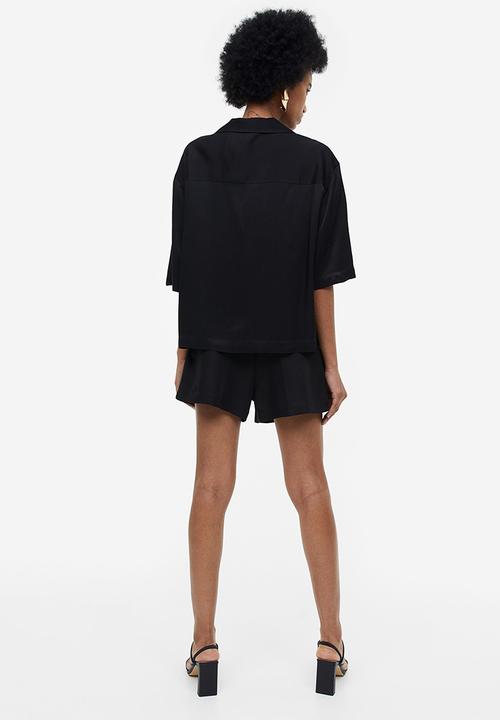 H&M - Boxy viscose blouse - black