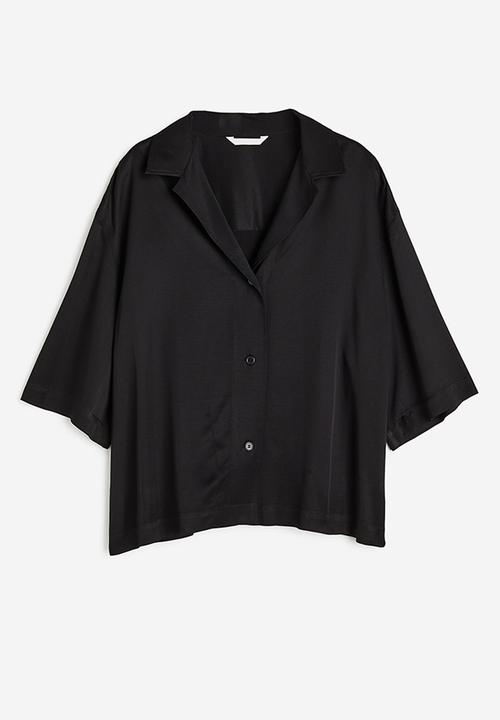 H&M - Boxy viscose blouse - black