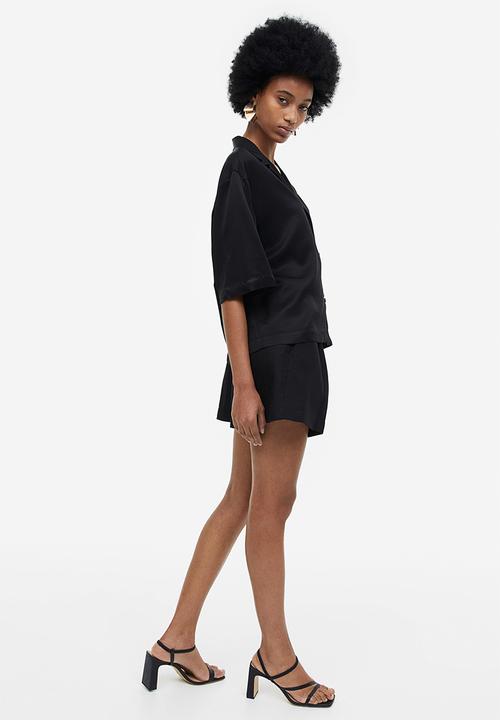 H&M - Boxy viscose blouse - black