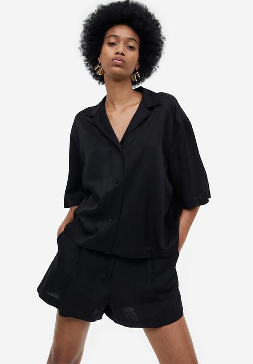H&M - Boxy viscose blouse - black