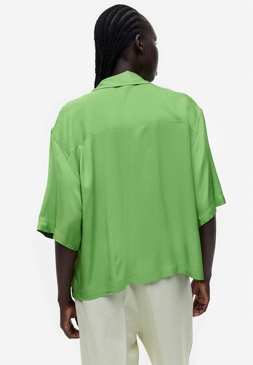 H&M - Boxy viscose blouse - green