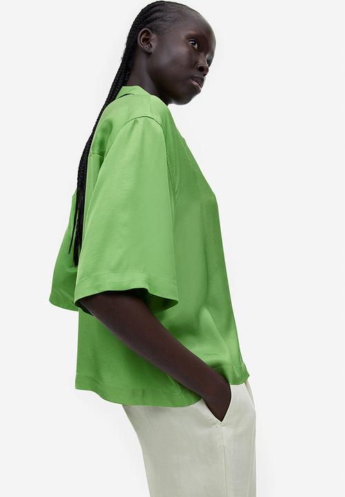 H&M - Boxy viscose blouse - green