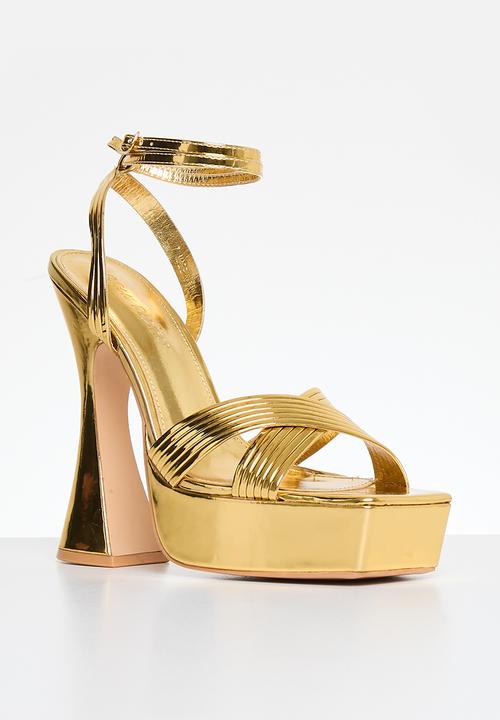 Public Desire - Myla platform block heel - gold 