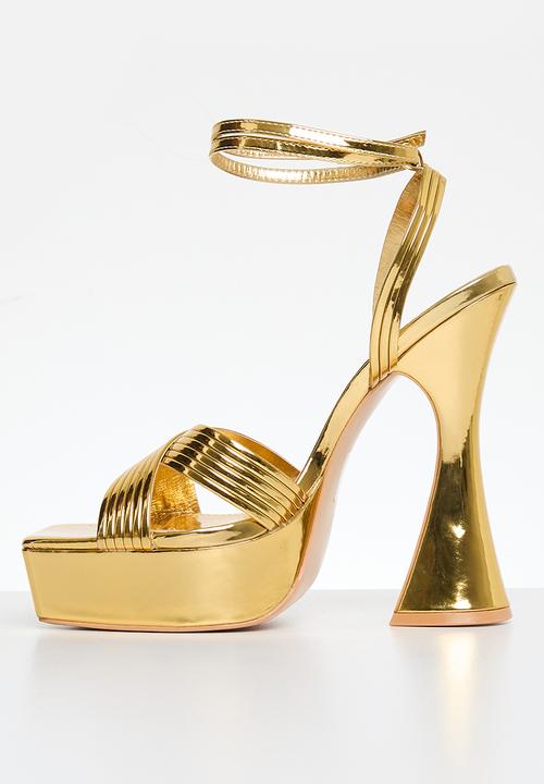 Public Desire - Myla platform block heel - gold 