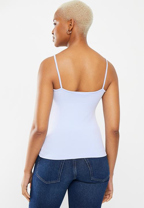 H&M - Strappy microfibre top - light blue 