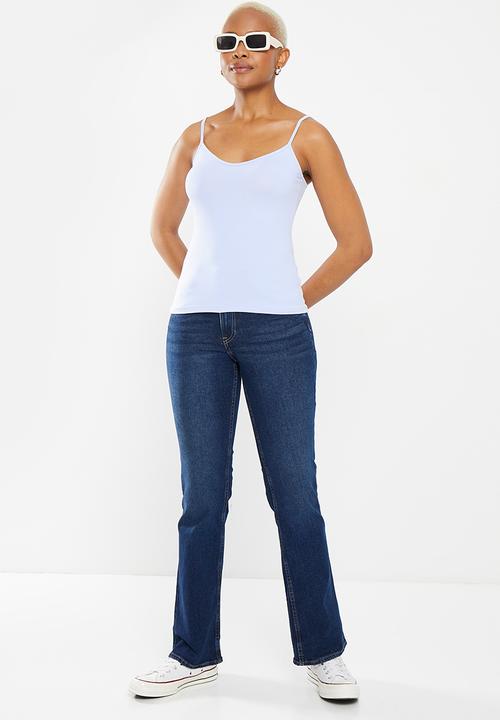 H&M - Strappy microfibre top - light blue 