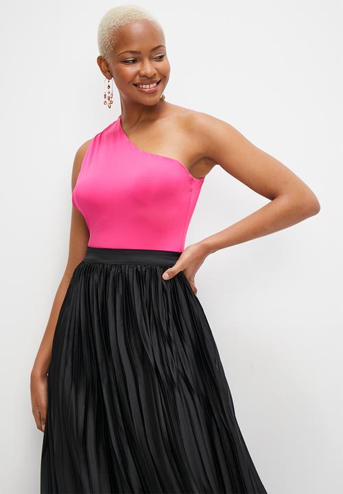 MILLA - Bow back asym bodysuit - hot pink
