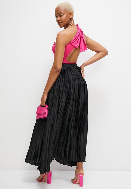 MILLA - Bow back asym bodysuit - hot pink