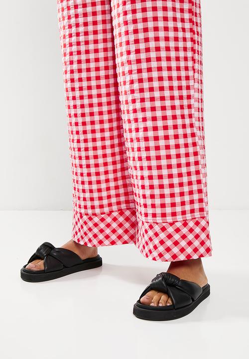 Me&B - Cropped wide leg pant - red gingham