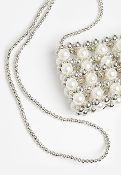 MILLA - Scout crossbody bag - silver & cream