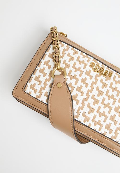 GUESS - Abey mini shoulder bag - cognac/white