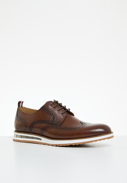POLO -  Leather brogue casual lace up - tan 